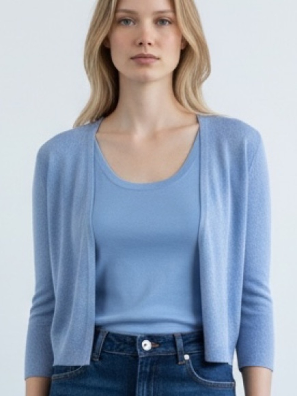 Lafayette 148 Sky Blue Cardigan & Tank Small